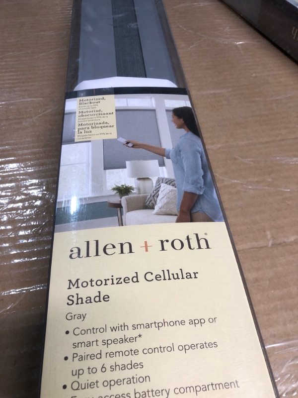 Photo 1 of allen + roth 35-in x 72-in Gray Room Darkening Blackout Cordless Motorized Cellular Shade
Item #2318953 |

Model #78641