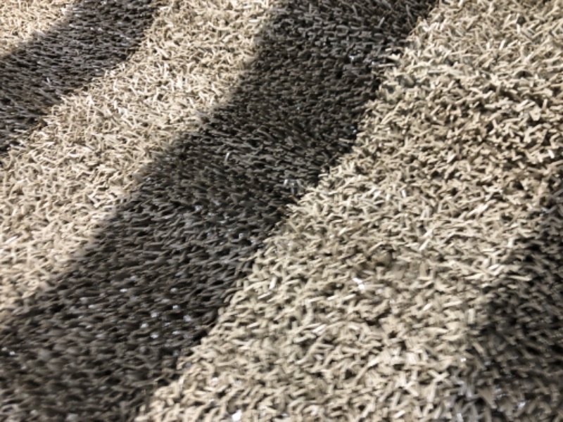 Photo 1 of (READ FULL POST) CLEAN MACHINE 10376916 Astroturf Dirt Trapper Doormat, 35.5" x 59.5", Patio Stripe Desert Taupe Desert Taupe 35.5" x 59.5"