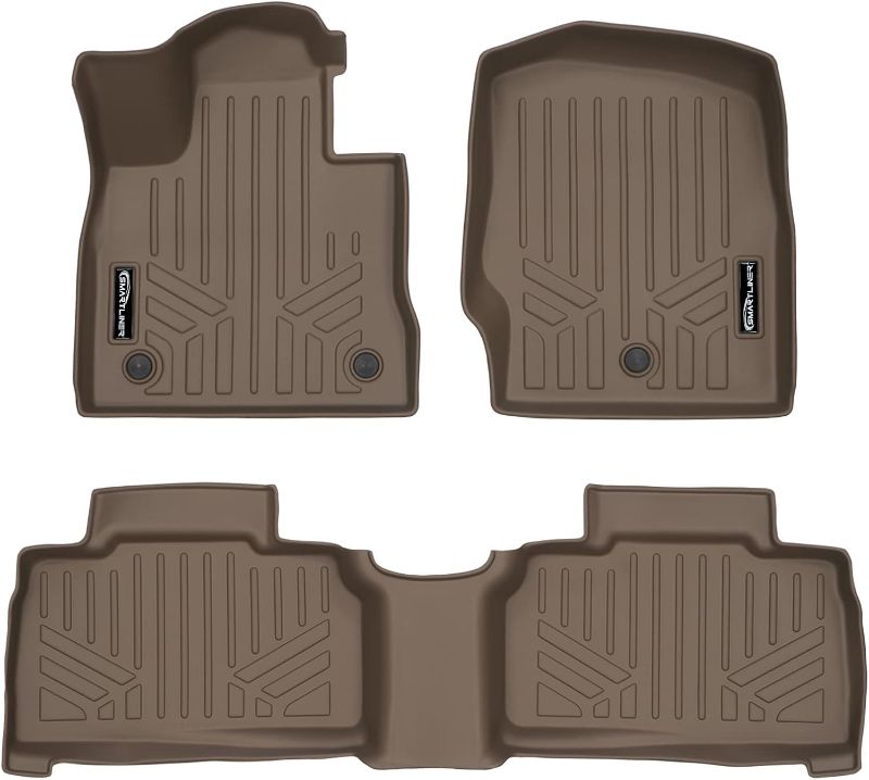 Photo 1 of **STOCK PHOTO FOR REFERENCE- UNKNOWN COMPATIBILITY**
SMARTLINER All Weather Custom Fit 2 Row Tan Floor Mat Liner Set 