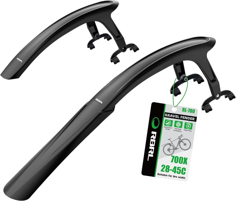 Photo 1 of (NON-REFUNDABLE) RBRL Bike Fender Set, Quick Release Bike fenders for Gravel and Road Bike, Adjustable Bicycle Fenders 28'', Full Cover Thicken & Widen, Front and Rear Mud Guard for Tire Width: 28-45mm
