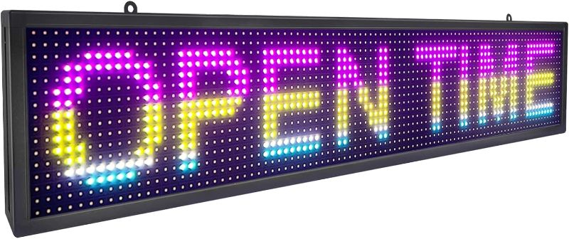 Photo 1 of P10 WiFi LED Scrolling Sign 40" x 8" LED Signs RGB Full Color High Brightness Programmable LED Advertising Sign Board with High Resolution and New SMD Technology - LED Sign Display