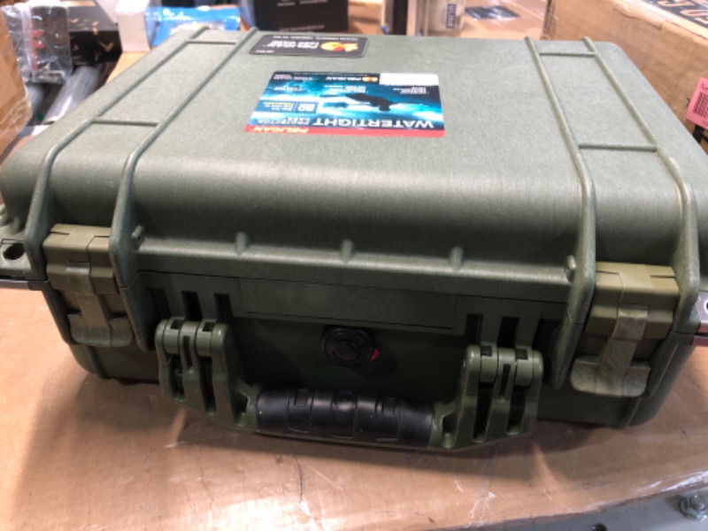 Photo 2 of Pelican 1450 OD Green Equipment Case with Foam 13" x 16" x 6.88" Olive Drab With Foam Single