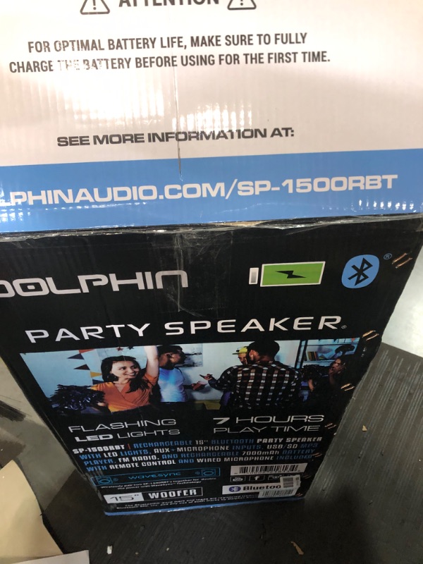 Photo 3 of Dolphin SP-1500RBT High Power 15" Woofer w/Loud & DEEP BASS | Portable Party Bluetooth Speaker with Sound Activated Lights