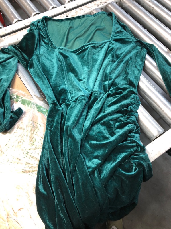 Photo 1 of KIDS XL GREEN VELOUR DRESS- SEE PICTURES