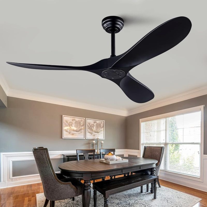 Photo 1 of ***VERY USED*POSSIBLE MISSING PIECES*UNTESTED***
QUTWOB 52" Ceiling Fan with Remote Control No Lights, Modern Reversible DC Motor Indoor Outdoor (Black)