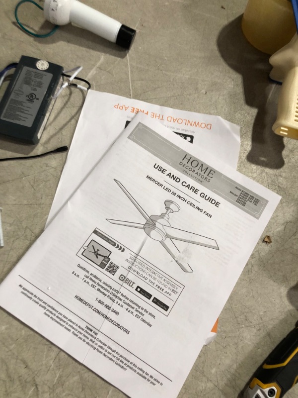 Photo 2 of **NON REFUNDABLE ITEM**(FOR PARTS ONLY)
Mercer 52 in. Integrated LED Indoor White Ceiling Fan with Light Kit and Remote Control