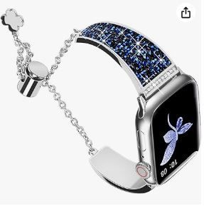 Photo 1 of Bling Bands Compatible Apple Watch Band 41mm 40mm 38mm Series 9 8 7 6 5 4 3 SE Women Small, Silver