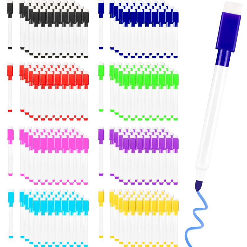 Photo 1 of Beieverluck 200 Pieces Magnetic Dry Erase Markers with Eraser Cap, 8 Colors