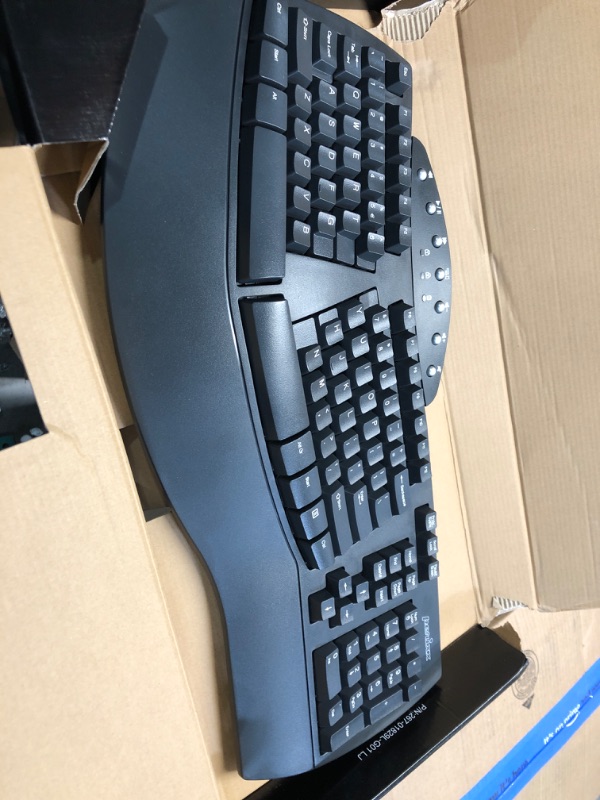 Photo 2 of Perixx Periboard-612 Wireless Ergonomic Split Keyboard with Dual Mode 2.4G and Bluetooth Feature, Compatible with Windows 10 and Mac OS X System, Black, US English Layout, (11354) Wireless Black Keyboard