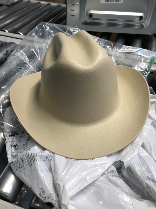 Photo 2 of Jackson Safety Cowboy Hard Hat - 4 Point Ratchet Suspension - Western Outlaw Style, Tan, Medium