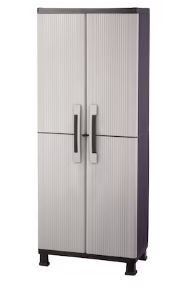 Photo 1 of (NON-REFUNDABLE) Keter Utility cabinet Plastic Freestanding Garage Cabinet in Gray (26.8-in W x 68-in H x 14.8-in D)