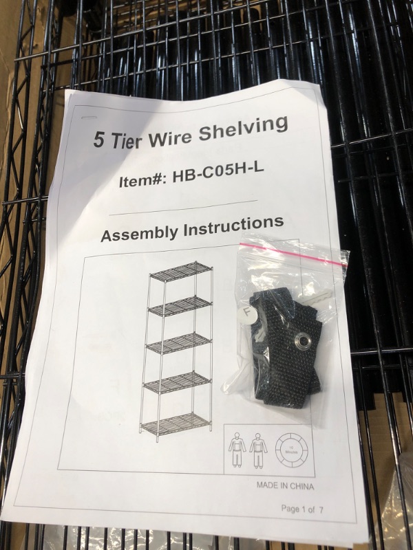 Photo 3 of ***NON REFUNDABLE NO RETURNS SOLD AS IS**PARTS ONLY****READ NOTES** HOMEFORT 5-Tier Wire Shelving Unit, Extra Wide Metal Storage Rack, Black 5 Tiers-28.74”W