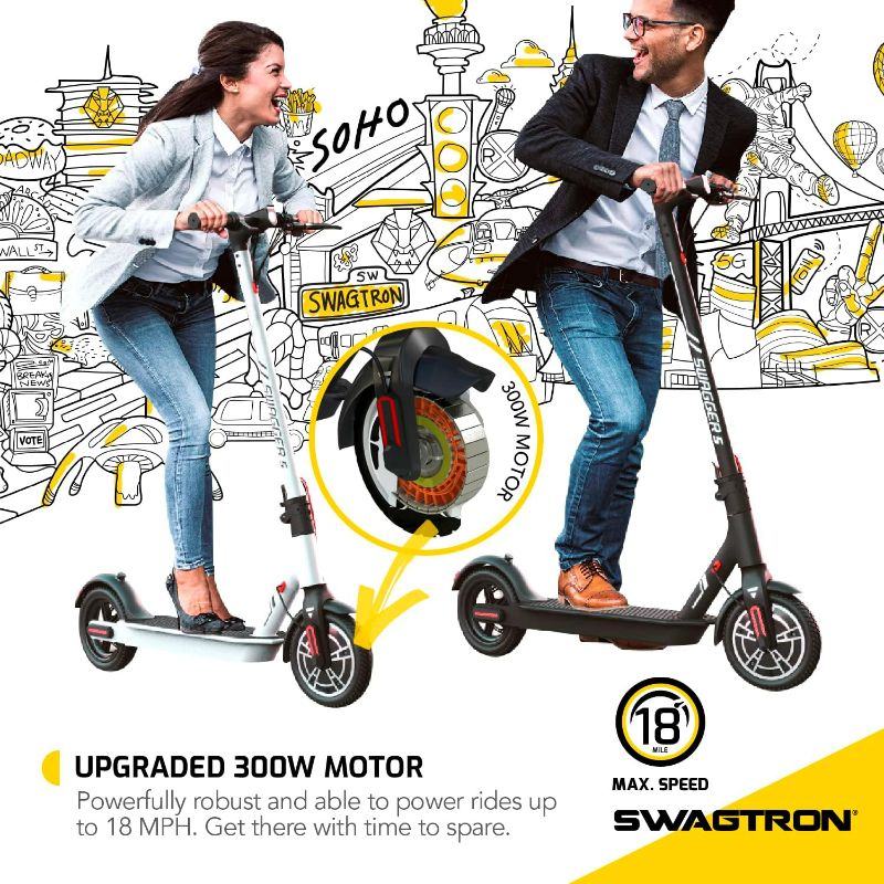 Photo 8 of (NON-REFUNDABLE) Swagtron SG-5 Swagger 5 Boost Commuter Electric Scooter with Upgraded 300W Motor - Black