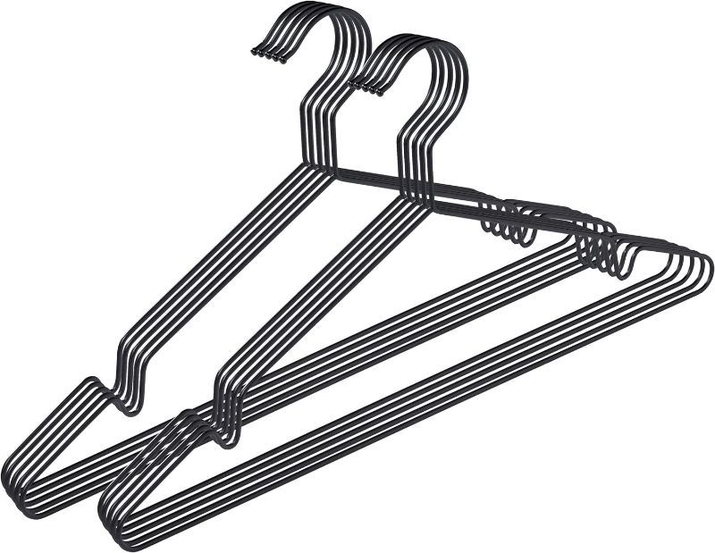 Photo 1 of PAMO Black Metal Clothes Hangers - 20 Stainless Steel Black Hangers 16.5"