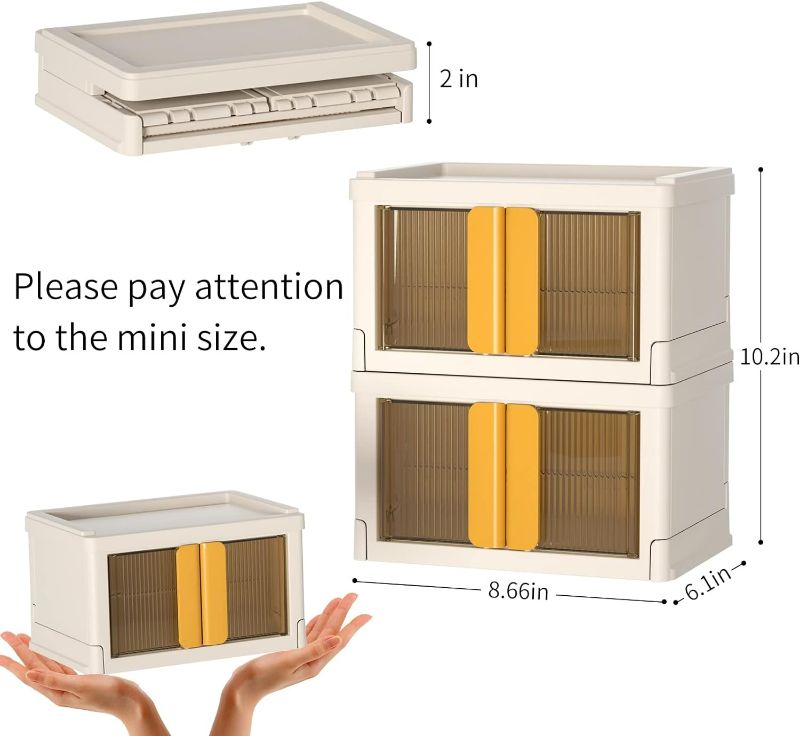 Photo 3 of (NON-REFUNDABLE) HAIXIN Desk Organizer Small Plastic Containers with Lid Mini Office Organization and Storage Foldable Storage Basket