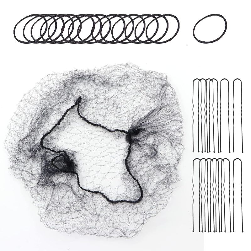 Photo 1 of **BUNDLE OF 2 (NON REFUNDABLE)**
100pcs Hair Nets 20 Inches Invisible Elastic Edge Mesh - BLACK