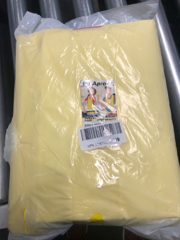 Photo 2 of **General post and photo for reference**
100 pack of PE aprons yellow 