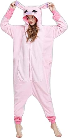 Photo 1 of  Unisex-Adult Animal Onesies Pajamas Halloween Costume Cosplay Funny Christmas Party Wear Daily Carton Outfit pink unicorn 