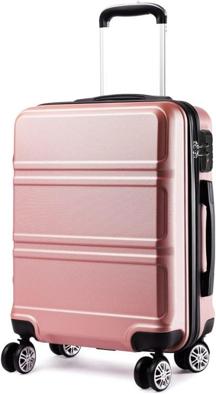 Photo 1 of ***USED - LIKELY MISSING PARTS - UNABLE TO VERIFY FUNCTIONALITY***
Kono 20'' Carry on Luggage Lightweight with Spinner Wheel TSA Lock Hardside Luggage Airline Approved Carry on Suitcase Nude/Rose Gold