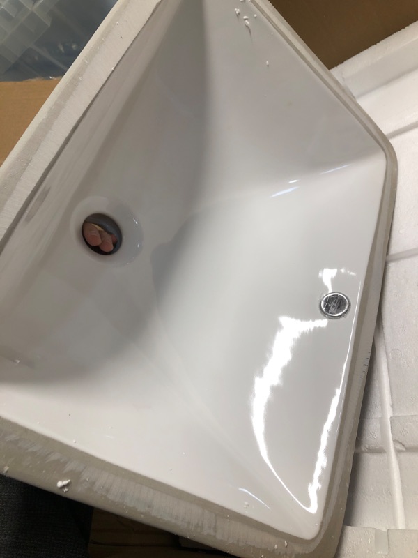 Photo 3 of **General post and photo for reference**
Ruvati 18 x 13 inch Undermount Bathroom Vanity Sink White Rectangular Porcelain Ceramic with Overflow 