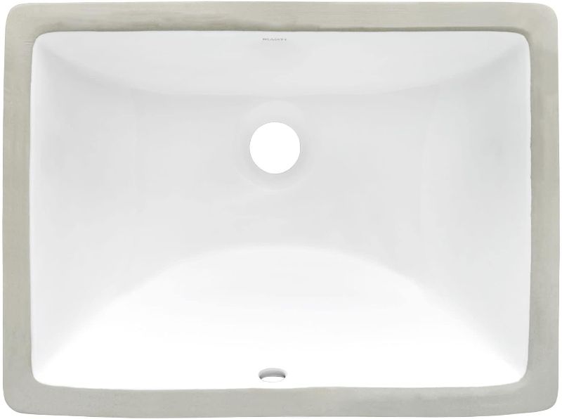 Photo 1 of **General post and photo for reference**
Ruvati 18 x 13 inch Undermount Bathroom Vanity Sink White Rectangular Porcelain Ceramic with Overflow 