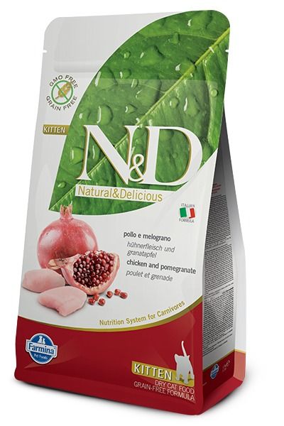 Photo 1 of **Expires on 05/28/2024 **Nonrefundable**
Farmina Prime N&D Natural & Delicious Grain Free Kitten Chicken & Pomegranate Dry Cat Food - 3.3 Lb Bag