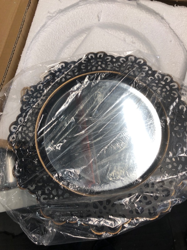 Photo 2 of (see all images)Stonebriar Decorative Round Black Metal Lace Wall Mirror, 12.5"