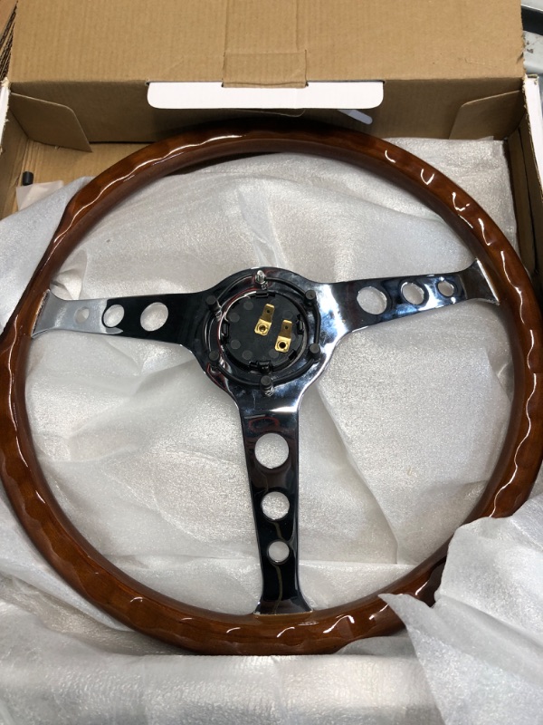 Photo 3 of 15" inch - Wood Grain Steering Wheel 6 Bolts 2" inch Depth