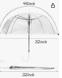 Photo 1 of **BUNDLE OF 2 (NON REFUNDABLE)**
R.HORSE 46 Inch Clear Bubble Umbrella J Handle Automatic Open Umbrellas - Large