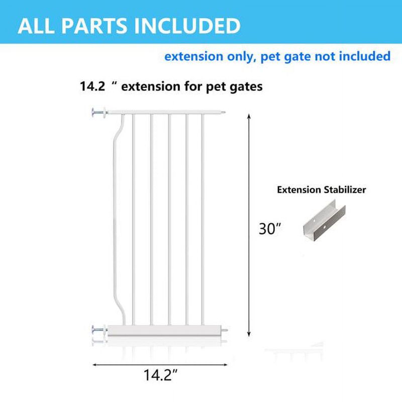 Photo 1 of ***EXTENSION FOR GATE//READ IN FUL//NOT A GATE*** Gray14.2inch Extensions for Extra Wide and Tall Baby Gate with Auto-Close and Hold-Open Features, Easy Walk Thru Indoor Safety Gate Extension Kit, Pet Gates Extension,Dog Gates Extension