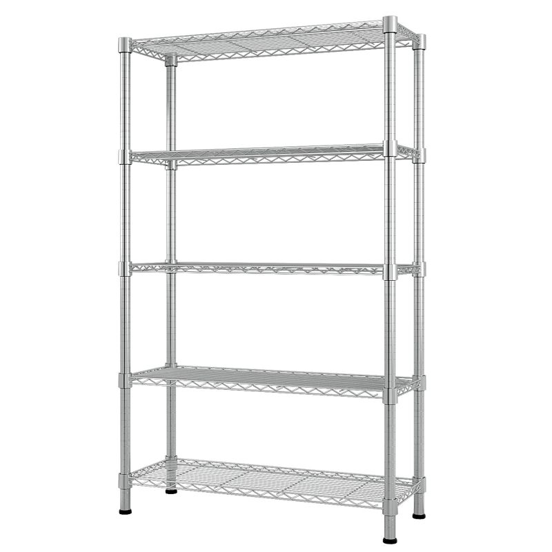 Photo 1 of Ktaxon 5-Tier Wire Shelving, 35''L x 14''W x 71''H Kitchen Garage Storage Rack Shelf for Pantry Closet Silver, Capacity for 850 lbs