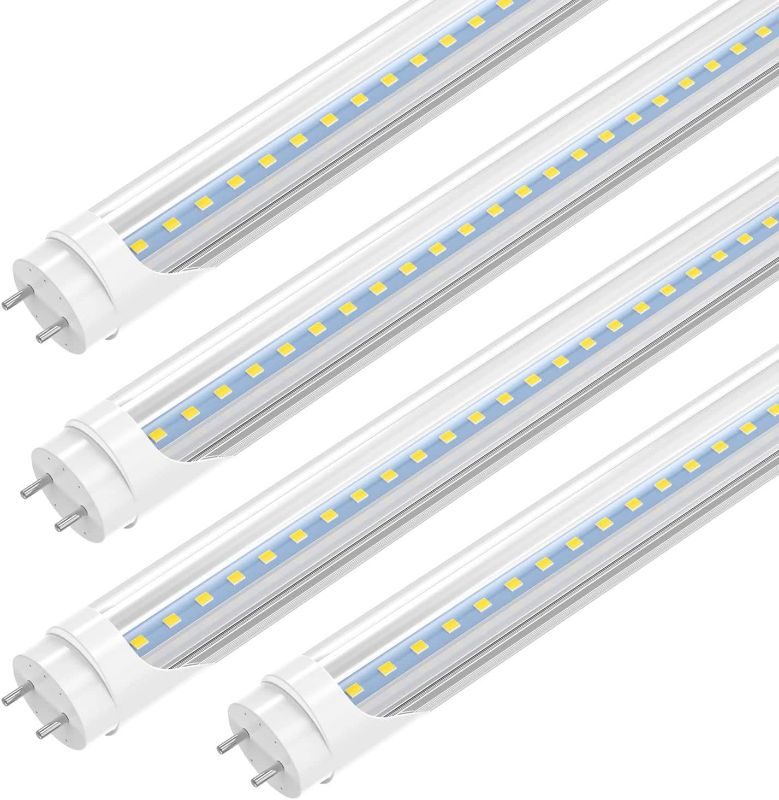 Photo 1 of ***ONE METAL END SLIGHTLY BENT*** T8 4ft LED Light Bulbs 22W Fluorescent Tube, 6000K Cool White, 2400 Lumens, 4-Pack