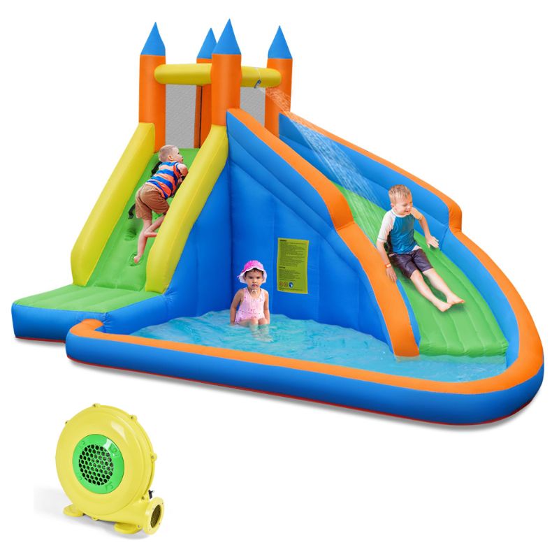 Photo 1 of ***STYLE MAY VARY FROM STOCK PHOTO***  RETRO JUMP Inflatable Water Slide Mighty Bounce House Splash Pool with Blower