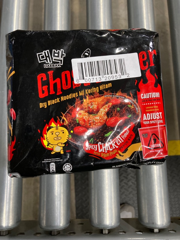 Photo 1 of ***EXP 07/04/2025*** Daebak Ghost Pepper Spicy Black Noodles Tik Tok Spicy Challenge Spicest Instant Noodle ever created, Authentic Spicy Recipe Hottest Pepper in the World Asmr (4 Packs Ghost Pepper Mie Goreng)