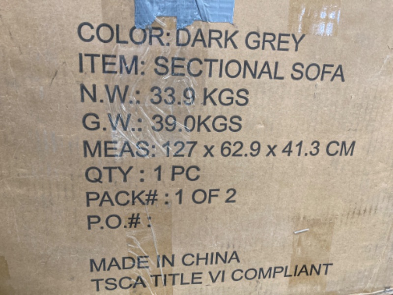 Photo 5 of ***SET CONTAINS 2 XL BOXES*** Sleeper Sofa Couch with Pull Out Bed,L Shaped Sleeper Sofa with Storage,Sectional Sleeper Couch,Convertible Sleeper Sectional Sofa W/Chaise and 3 Back Cushions,for Living Room,Office,Dark Grey