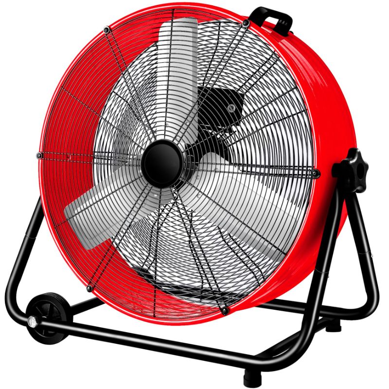 Photo 1 of ***FACTORY SEALED*** Industrial Fan 24 Inch Heavy Duty Drum 3 Speed 8100 CFM Air Circulation High Velocity Fan For Warehouse, Workshop, Factory, Commercial, Residential and Greenhouse Red