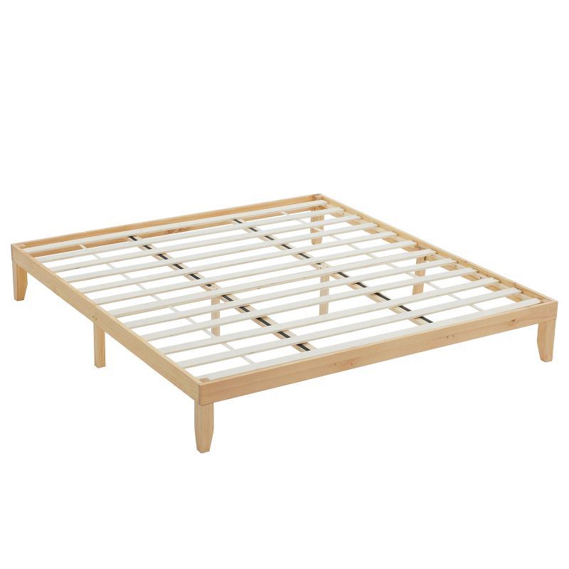 Photo 1 of ***FACTORY SEALED*** Ktaxon 12" Deluxe Wood Platform Bed Frame, King Bed Frame, Mattress Foundation, Natural Wood, King