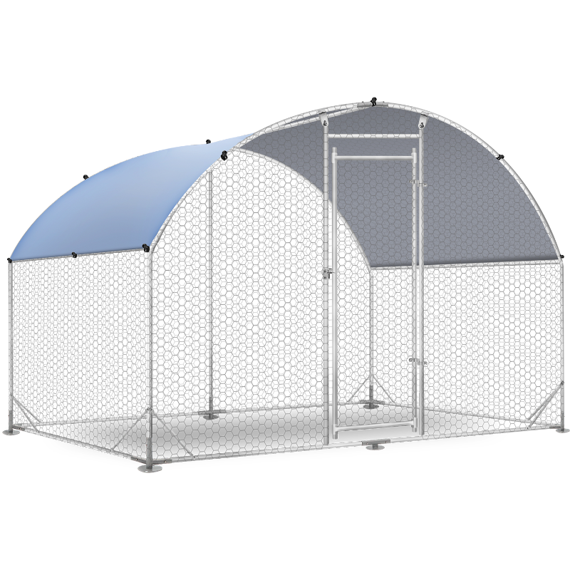 Photo 1 of ***FACTORY SEALED*** Large Chicken Coops Metal, Outdoor Duck Walk-in Run Poultry Cage, Hen House Yard Habitat Cage with Waterproof Cover Round Shaped Coop, 9.8' L x 6.6' W x 6.6' H