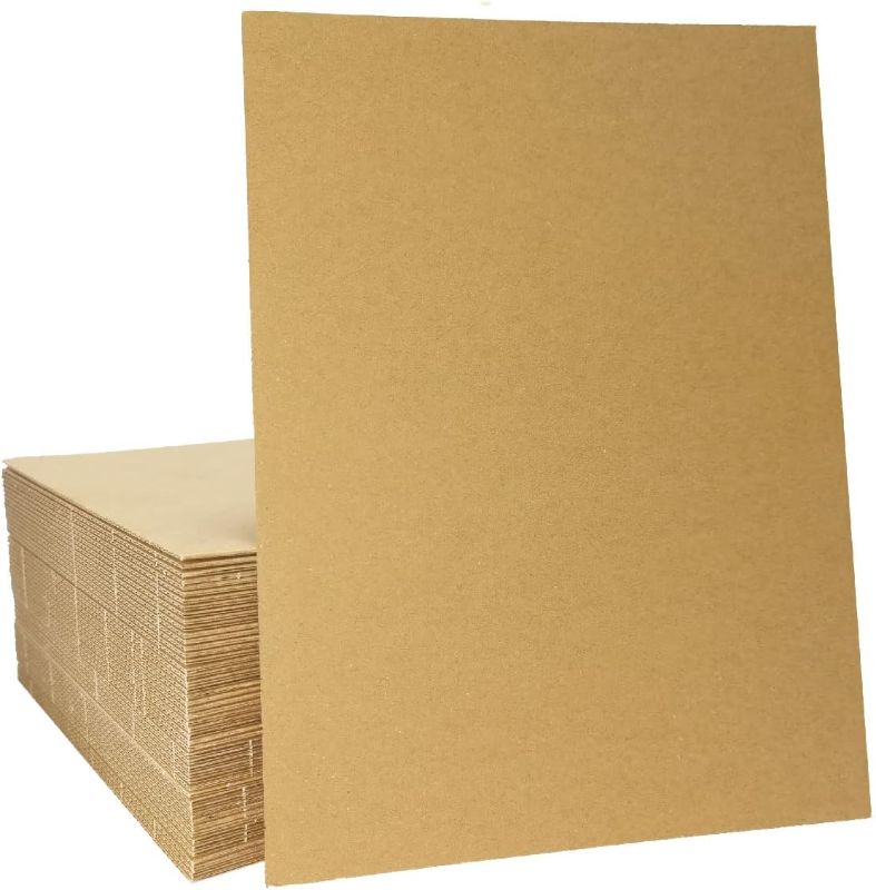 Photo 1 of 25 Pack Corrugated Cardboard Sheets, 8x10 Flat Card Boards Inserts for Crafts, Packing, Shipping, Moving, Mailing, DIY Art Projects, Classroom Supplies (2mm Thick)