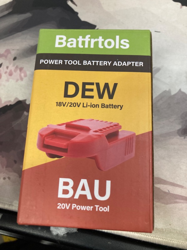 Photo 1 of BATFRTOLS Adapter for Bauer 20v Max Cordless Tools, Compatible with De Walt 20v Max Batteries & Hercules 20v Max Battery, Adapter Only, 1 Pack, Red