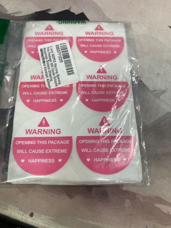 Photo 2 of 2 inch 300PCS Warning Opening This Package Will Cause Extreme Happiness Stickers Shipping Mailing Cartons Envelops Adhesive Labels (Pink)