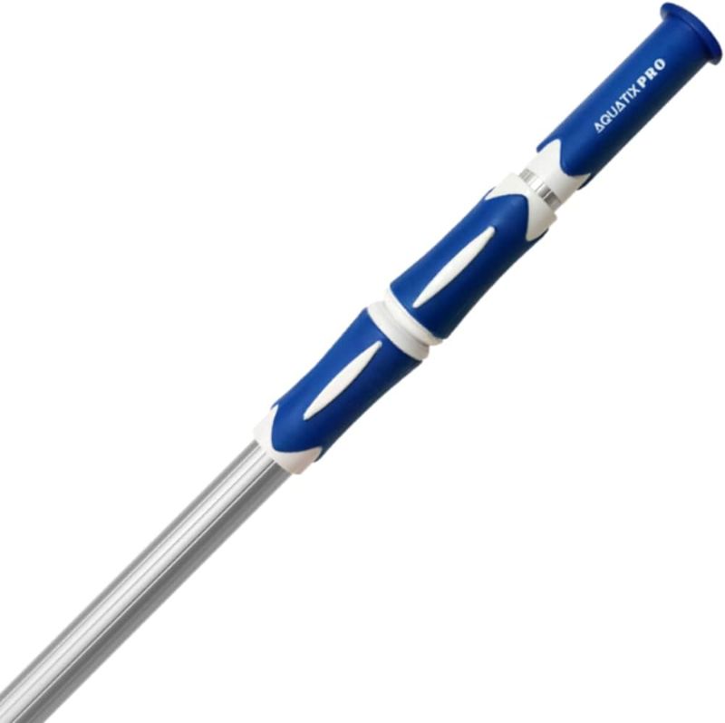 Photo 1 of Aquatix Pro Swimming Pool Pole, 16 Foot, Luxury Commercial Thickness, Strong Holding Power, 2 Section 8-16ft Aluminum Telescopic Pole, Best for Skimmer Net, Vacuum Head and Brush, Strong Grip & Lock
