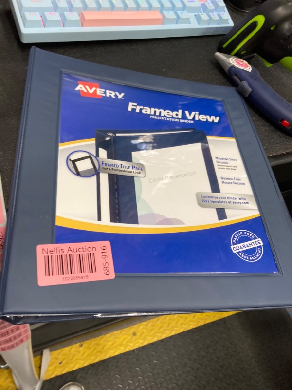 Photo 2 of Avery Framed View Heavy-Duty Binders, 3 Rings, 0.5" Capacity, 11 x 8.5, Navy Blue