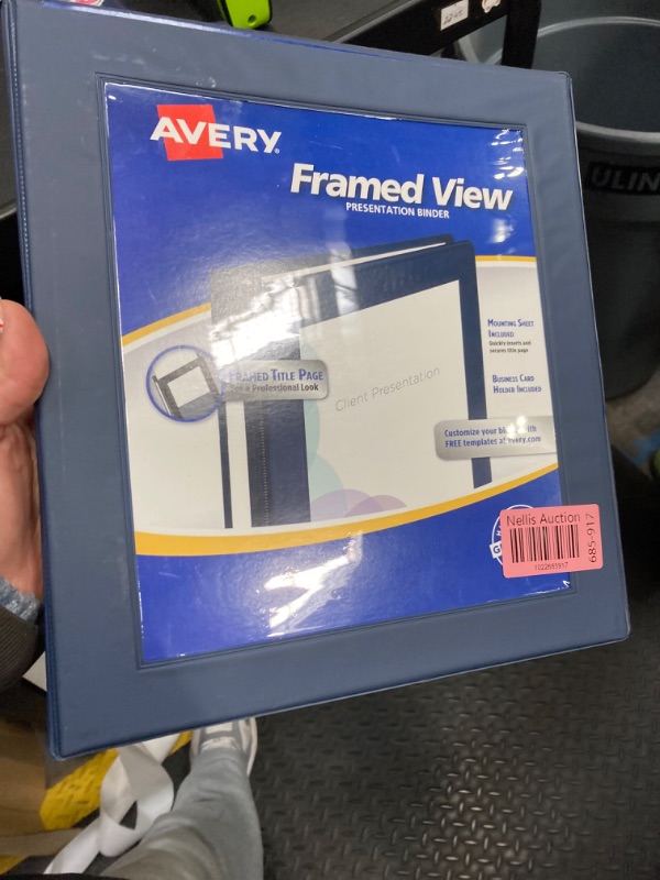 Photo 2 of Avery Framed View Heavy-Duty Binders, 3 Rings, 0.5" Capacity, 11 x 8.5, Navy Blue