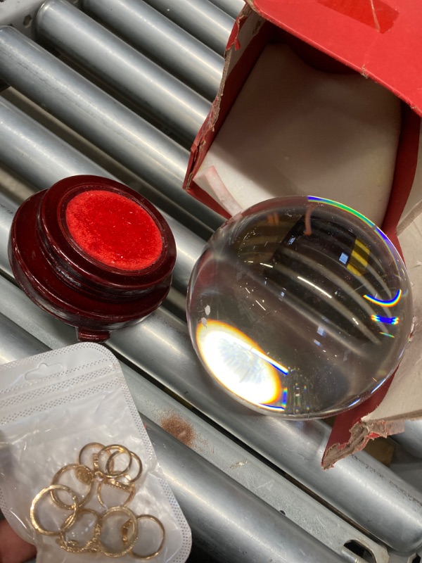Photo 1 of awagas K9 Crystal Ball 150mm(6 inch) Clear Crystal Ball Artificial Glass Crystal Ball Magic Healing Crystal Sphere Ball Lense Ball with Wooden Stand for Meditation Divination Healing Photography Decor