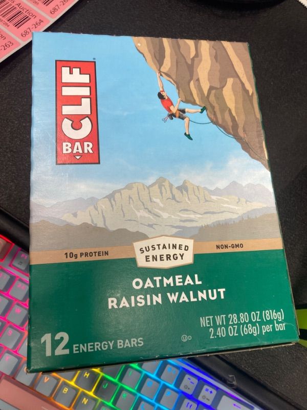 Photo 2 of CLIF BAR - Oatmeal Raisin Walnut - Made with Organic Oats - Non-GMO - Plant Based - Energy Bars - 2.4 oz. (12 Pack) (( 14 NOV 2024))