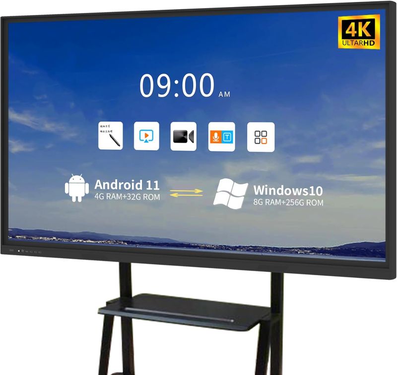 Photo 1 of 65'' Smart Digital Whiteboard, Interactive Board 4K UHD Smartboard Touchscreen Display, All in One Computer for Classroom and Business (Board)
