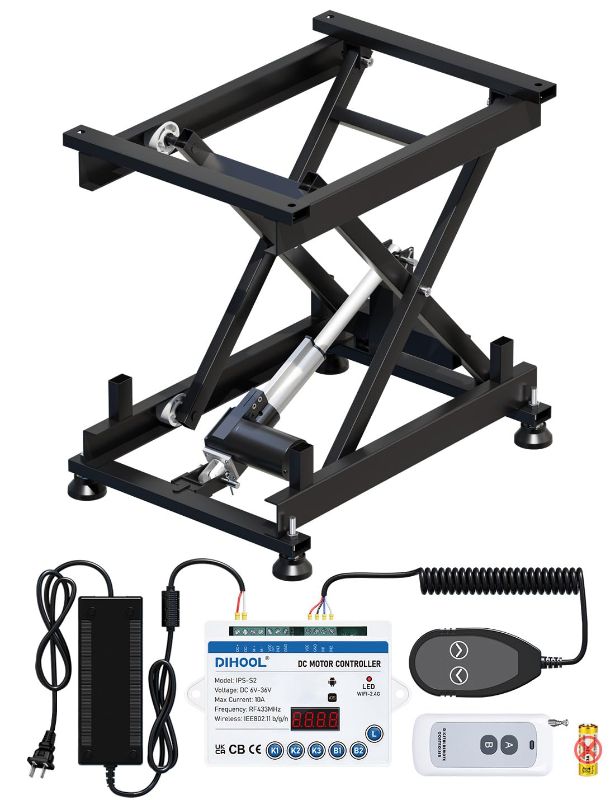 Photo 1 of Electric Scissor Lift Table 250LB Load, 210-580MM Height Adjustable Lifting Platform