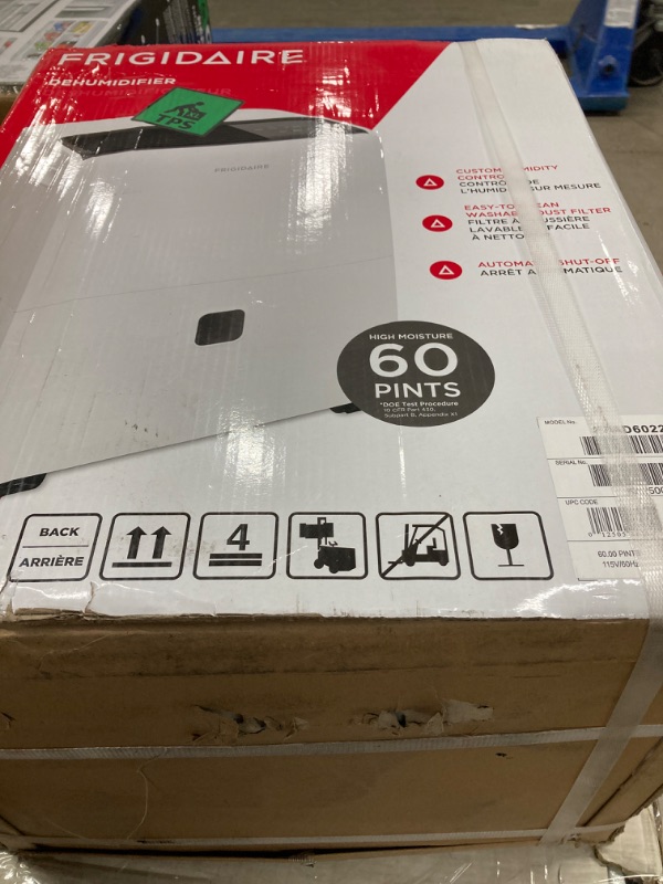 Photo 1 of Frigidaire High Humidity 60 Pint Capacity Dehumidifier - White