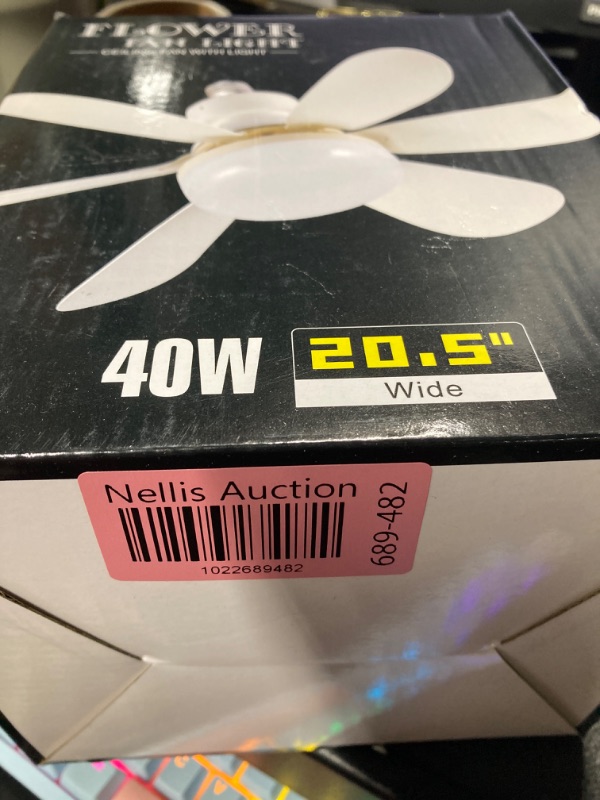 Photo 1 of Socket Fan Light, Dimmable Small Ceiling Fan with Light and Remote Control for Bedroom Living Room Garage, White